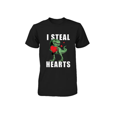 I Steal Hearts Funny Valentines Day Dinosaur T-Rex Boys Youth Youth Shirt | Teecentury.com