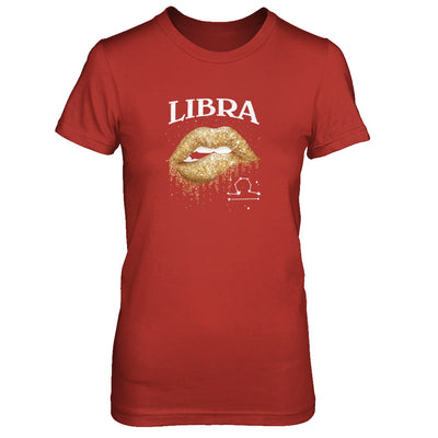 Libra Zodiac September October Birthday Gift Golden Lipstick T-Shirt & Tank Top | Teecentury.com