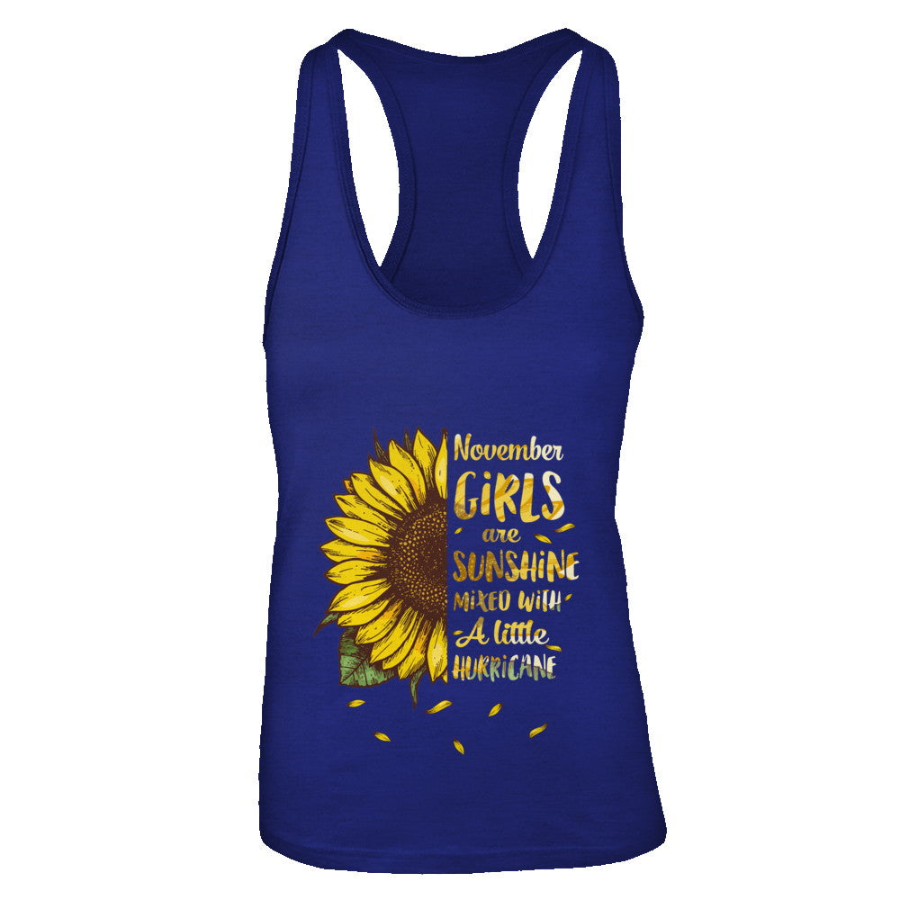 November Girls Are Sunshine Mixed With A Little Hurricane T-Shirt & Tank Top | Teecentury.com