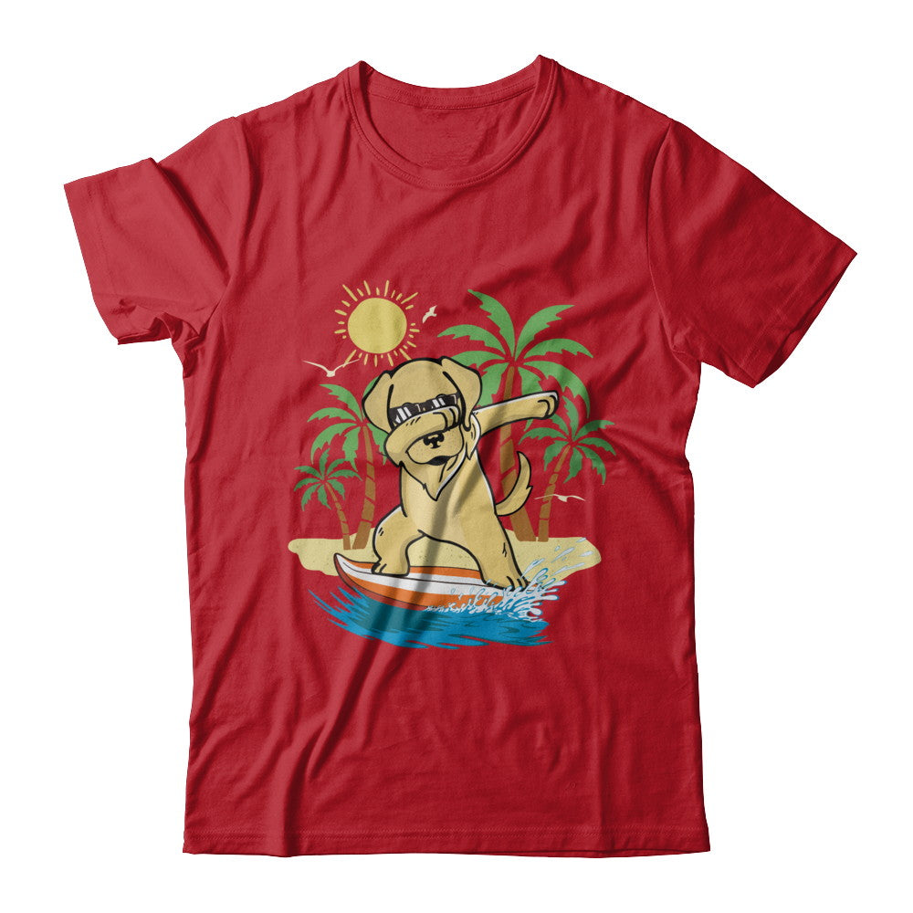 Summer Vacation Dabbing Golden Retriever Surfing Surfboard Gift T-Shirt & Hoodie | Teecentury.com