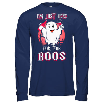 I'm Just Here For The Boos Halloween Wine T-Shirt & Hoodie | Teecentury.com