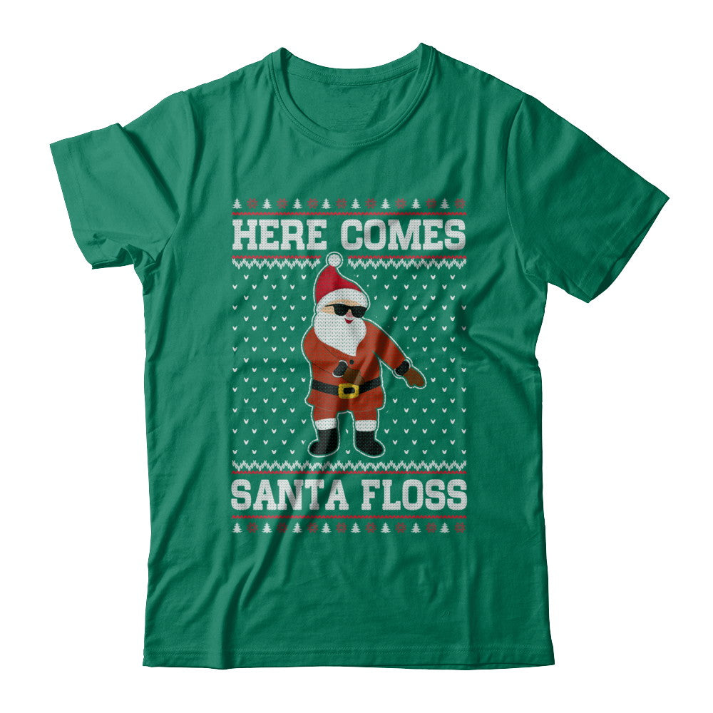 Here Comes Santa Floss Flossing Ugly Christmas Sweater Shirt & Sweatshirt 