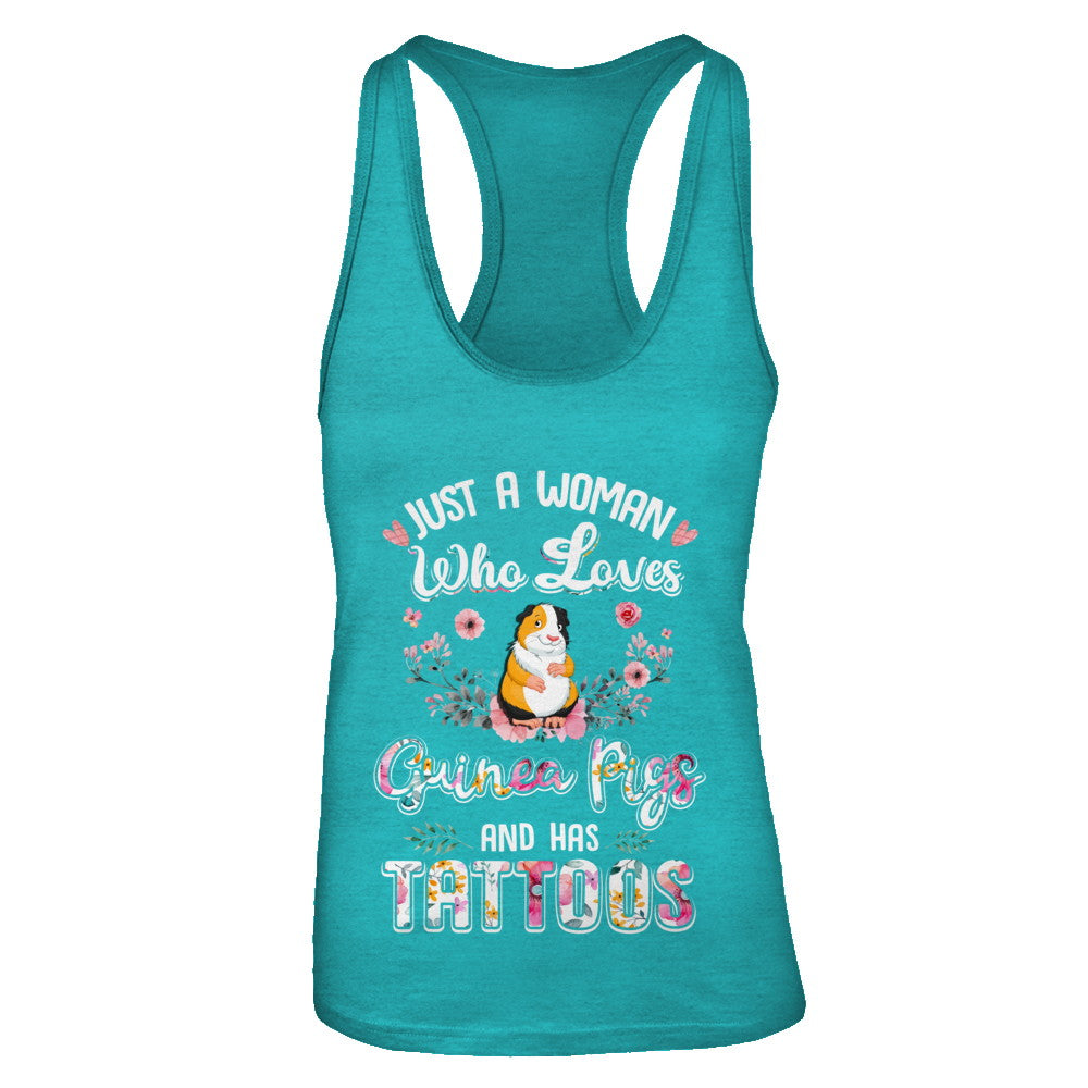 Just A Woman Who Loves Guinea Pigs And Has Tattoos T-Shirt & Tank Top | Teecentury.com