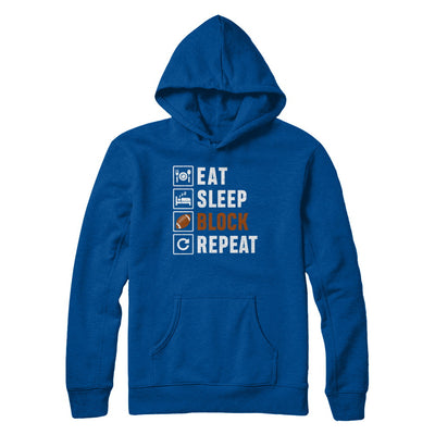 Funny Eat Sleep Block Repeat Football Gifts T-Shirt & Hoodie | Teecentury.com