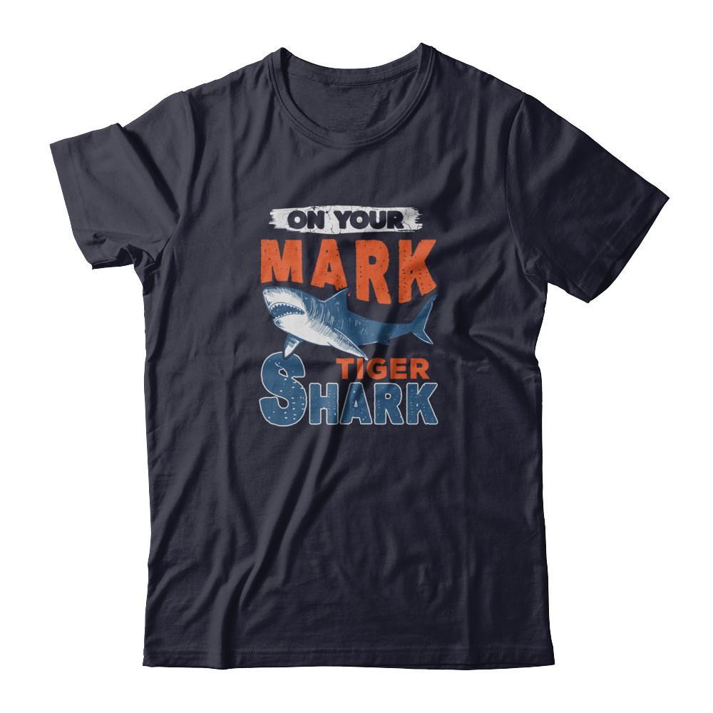 On Your Mark Tiger Shark Distressed T-Shirt & Tank Top | Teecentury.com