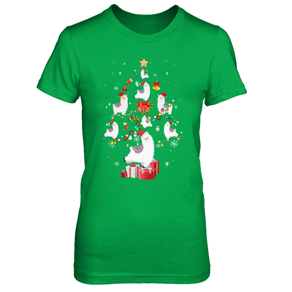 Llama Christmas Tree Decor Xmas Gift T-Shirt & Sweatshirt | Teecentury.com