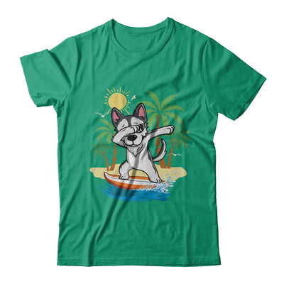 Summer Vacation Dabbing Husky Surfing Surfboard Gift T-Shirt & Hoodie | Teecentury.com