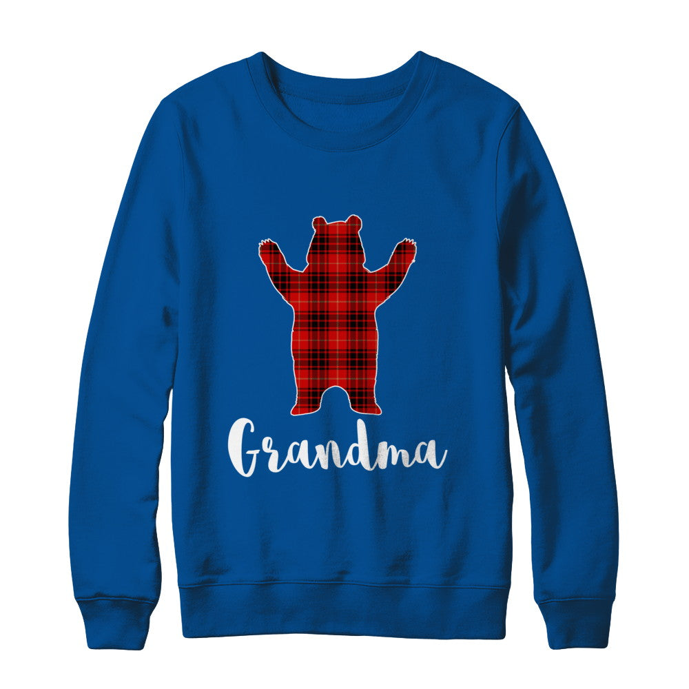 Red Grandma Bear Buffalo Plaid Family Christmas Pajamas T-Shirt & Sweatshirt | Teecentury.com