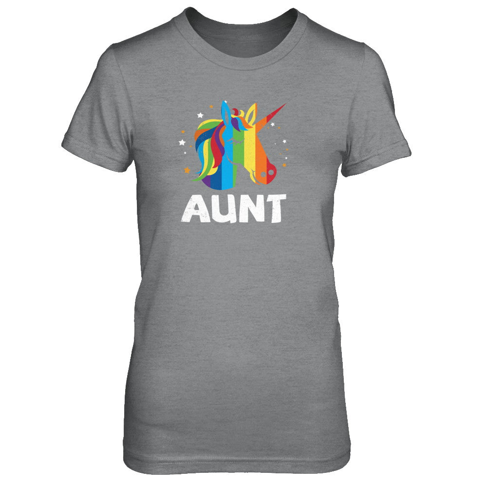 LGBT Pride Lesbian Gay Proud Aunt Unicorn T-Shirt & Tank Top | Teecentury.com