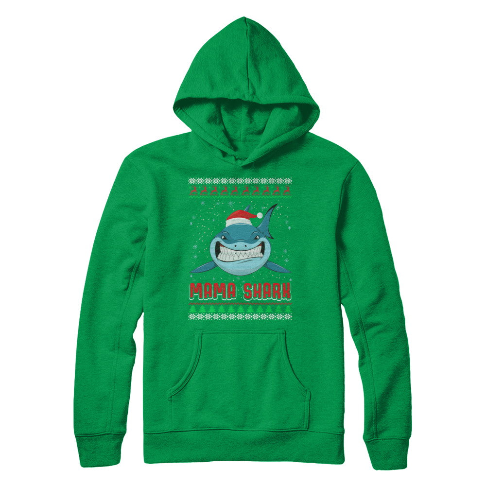 Mama Claus Shark Family Matching Christmas Ugly Sweater T-Shirt & Sweatshirt | Teecentury.com