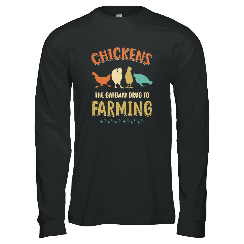 Vintage Chickens The Gateway Drug Funny Farmer Chicken T-Shirt & Tank Top | Teecentury.com