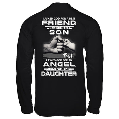 Asked God For A Best Friend He Sent Me My Son & Angel Daughter T-Shirt & Hoodie | Teecentury.com