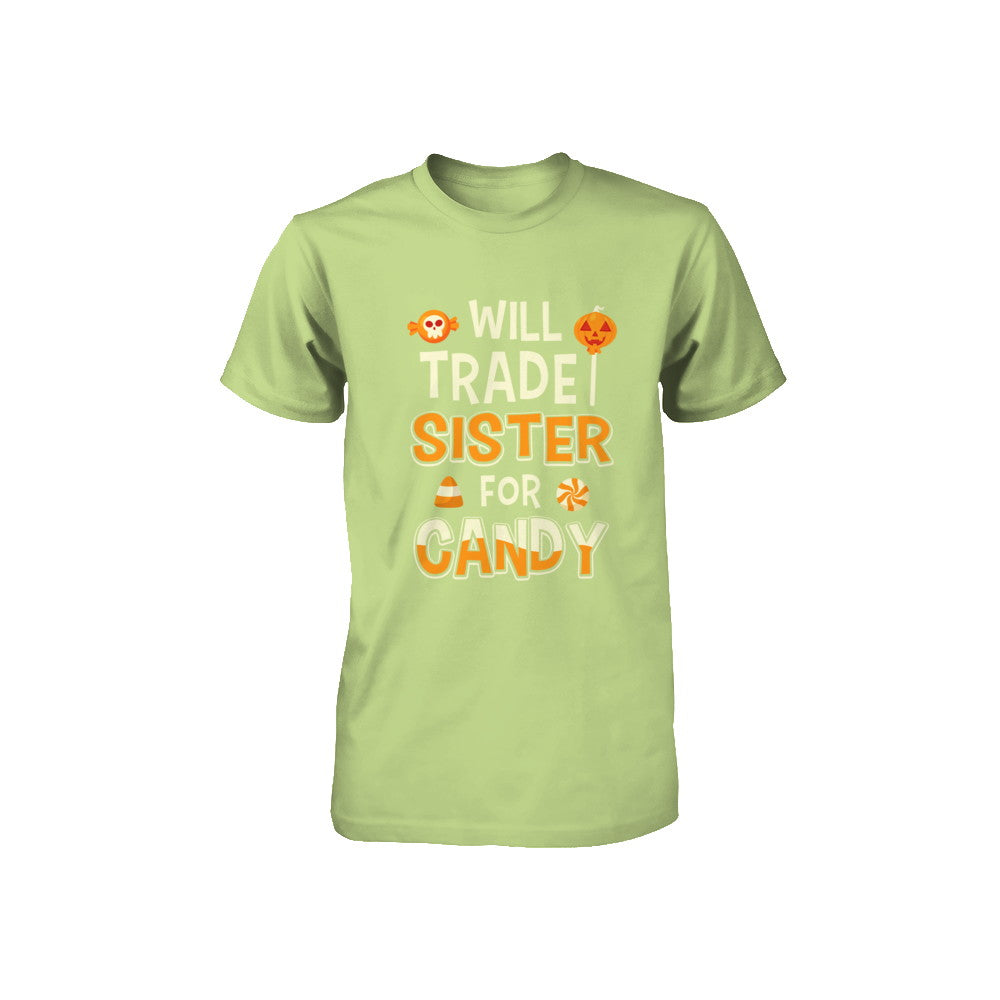 Will Trade Sister For Candy Funny Brother Halloween Youth Youth Shirt | Teecentury.com