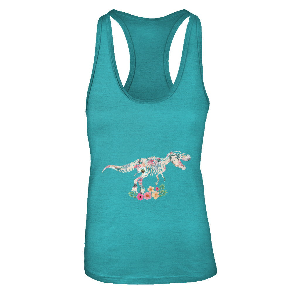 Funny Saurus Dinosaur T-Rex Flower T-Shirt & Tank Top | Teecentury.com