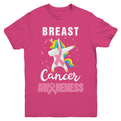 Inspirational Breast Cancer Awareness Unicorn Support Youth Youth Shirt | Teecentury.com