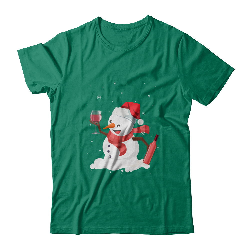 Snowman Wine Drinking Wine Lovers Christmas Gift T-Shirt & Sweatshirt | Teecentury.com