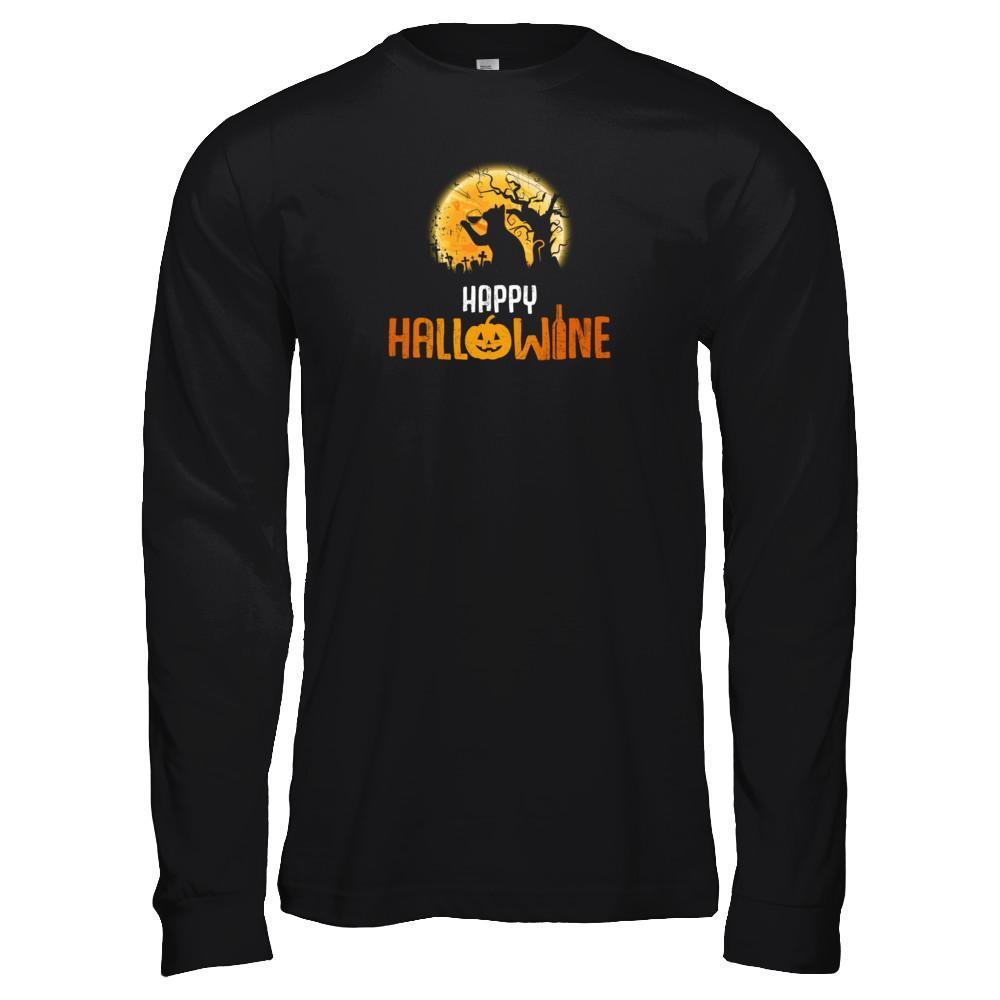 Happy Hallowine Drinking Wine Cat Lover 2017 T-Shirt & Tank Top | Teecentury.com