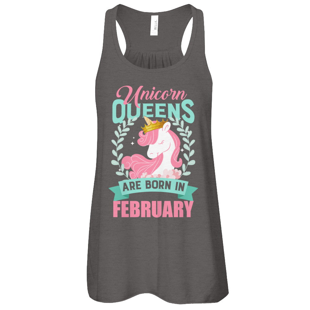 Unicorn Queens Are Born In February Birthday Gift T-Shirt & Tank Top | Teecentury.com