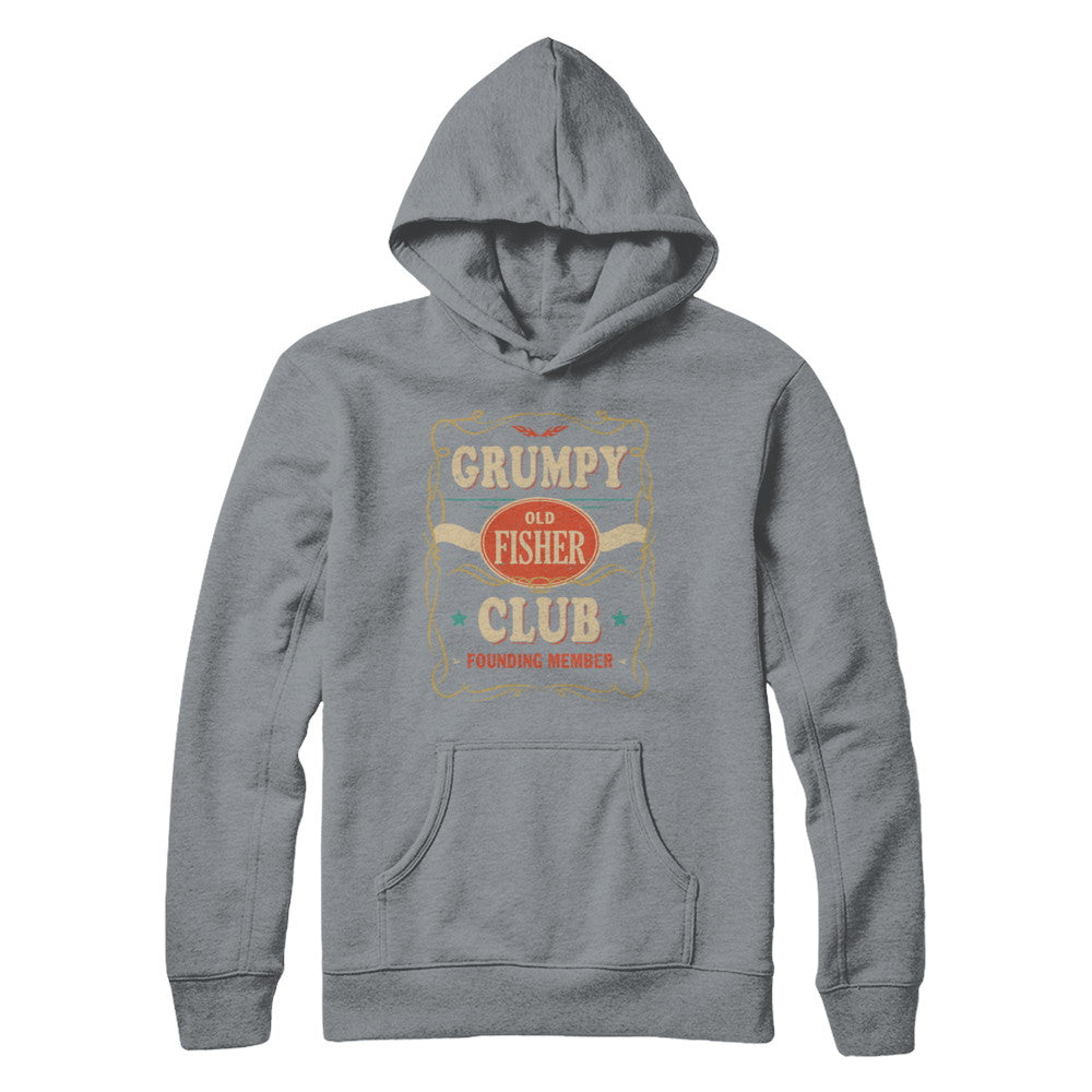 Papa Grumpy Old Fisher Club Founding Member Fishing T-Shirt & Hoodie | Teecentury.com
