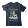 Xmas Alpaca Llama Santa Hat Ugly Christmas Sweater T-Shirt & Sweatshirt | Teecentury.com