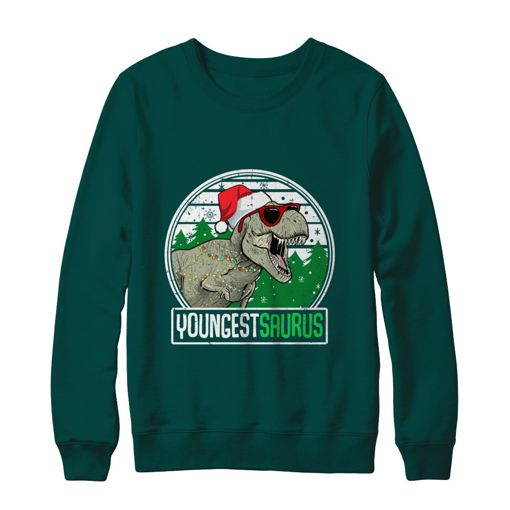 Youngestsaurus Youngest Dinosaur T-Rex Family Christmas T-Shirt & Sweatshirt | Teecentury.com
