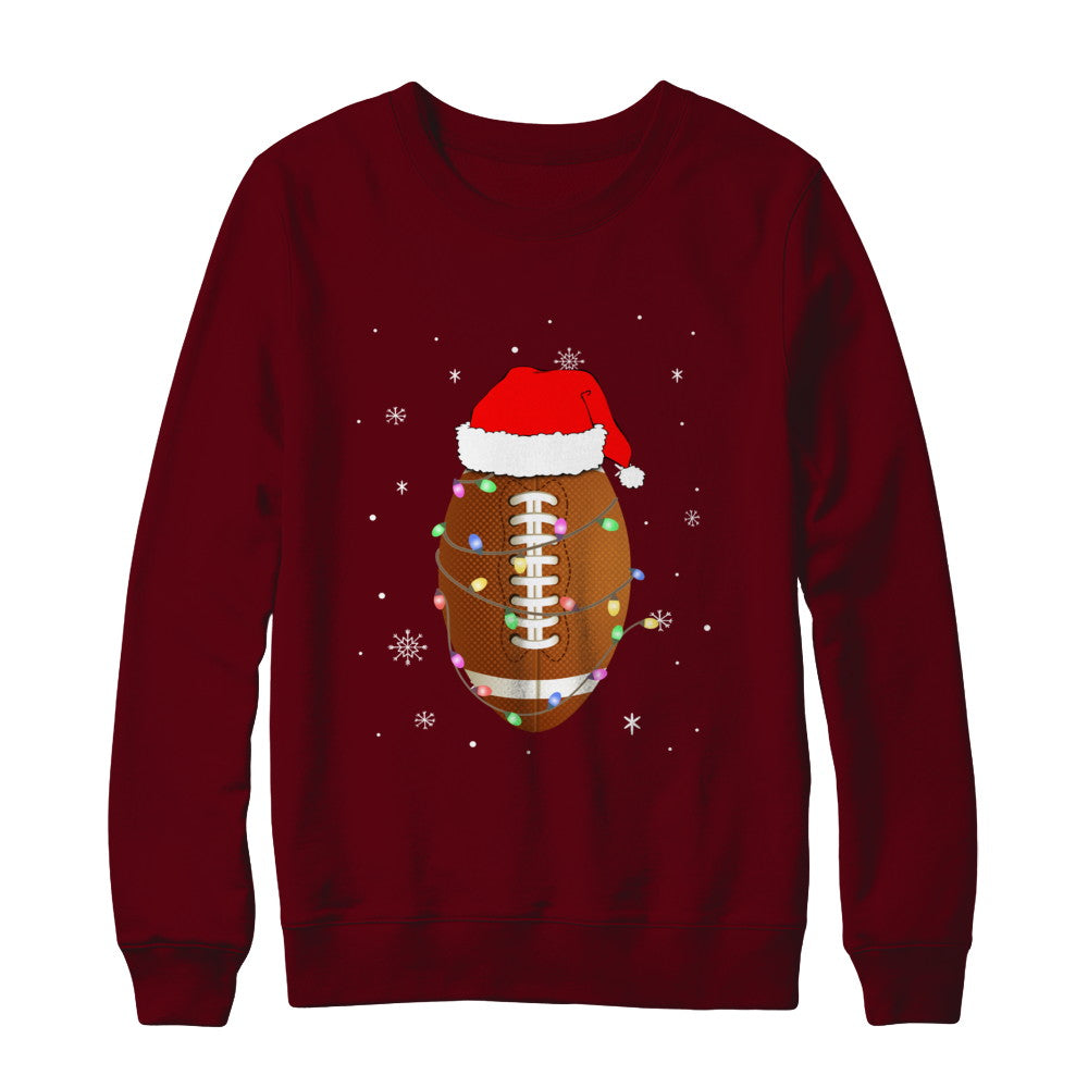 Santa Hat Football Christmas Gifts T-Shirt & Sweatshirt | Teecentury.com