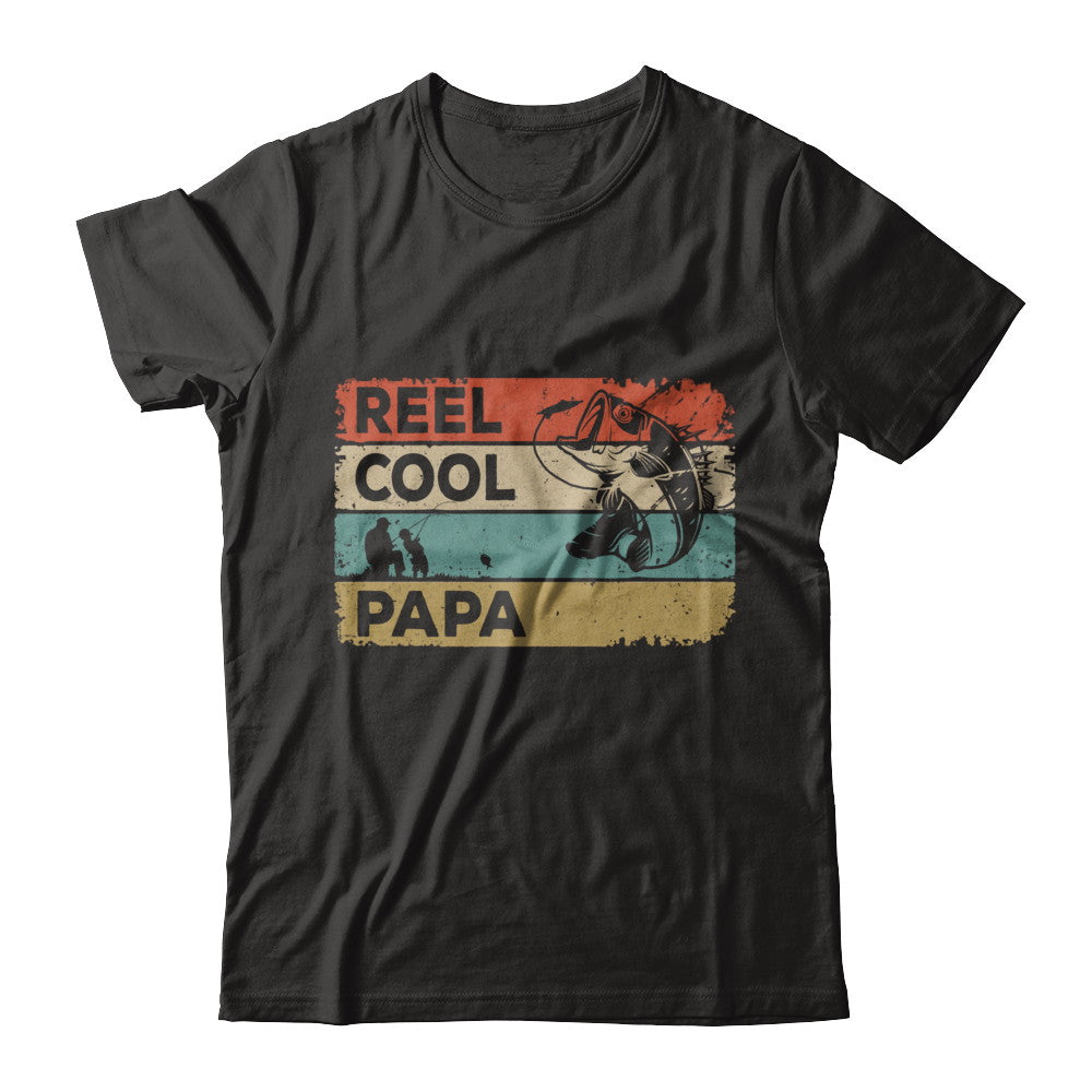 Vintage Fishing Reel Cool Step Dad Funny Fish Father's Day Shirt