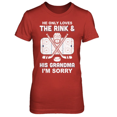 He Only Loves The Rink And His Grandma Funny Grandma Hockey T-Shirt & Hoodie | Teecentury.com