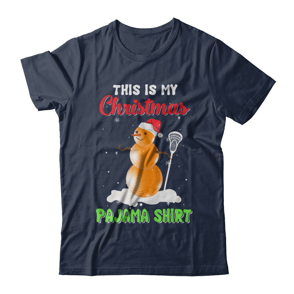 This Is My Christmas Pajama Xmas Snowman Lacrosse T-Shirt & Sweatshirt | Teecentury.com