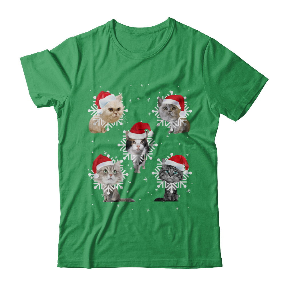Cute Cat's Christmas Snowflakes Cat Claus T-Shirt & Sweatshirt | Teecentury.com