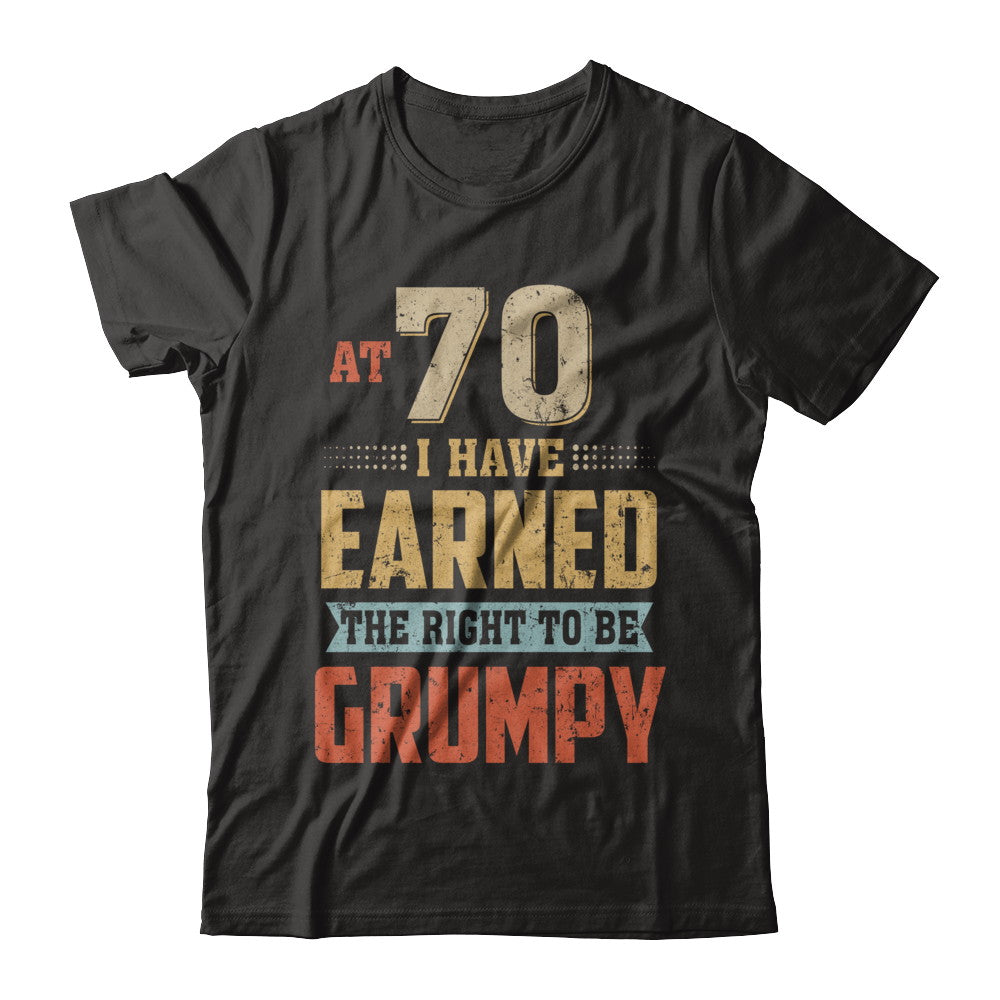 Vintage The Right To Be Grumpy 70th 1952 Birthday Gift T-Shirt & Hoodie | Teecentury.com