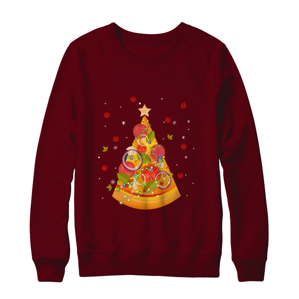 Funny Pizza Ugly Christmas Tree Gifts T-Shirt & Sweatshirt | Teecentury.com
