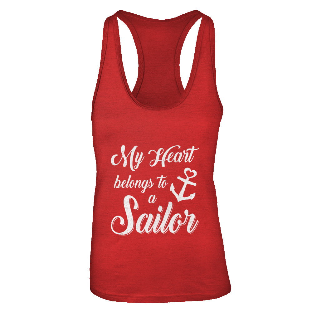 My Heart Belongs To A Sailor Wife Gift T-Shirt & Tank Top | Teecentury.com