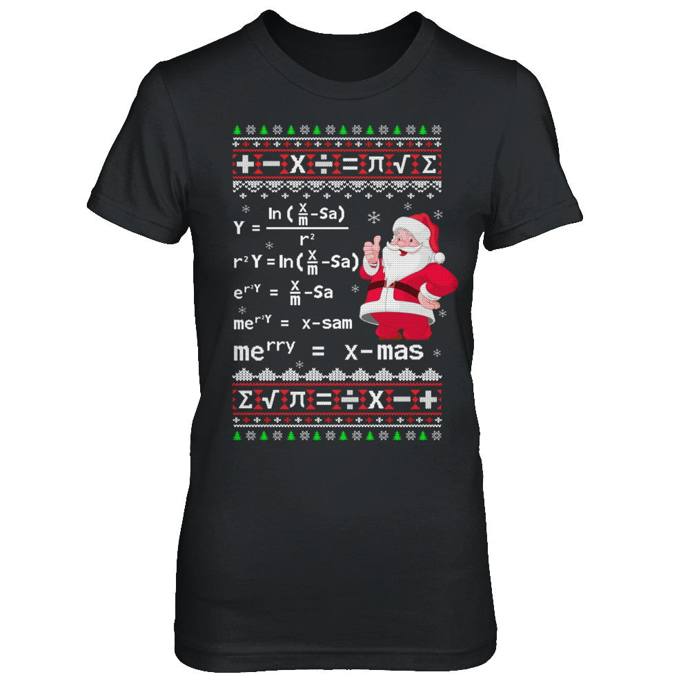 Funny Merry Xmas In Math Ugly Christmas Sweater T-Shirt & Sweatshirt | Teecentury.com