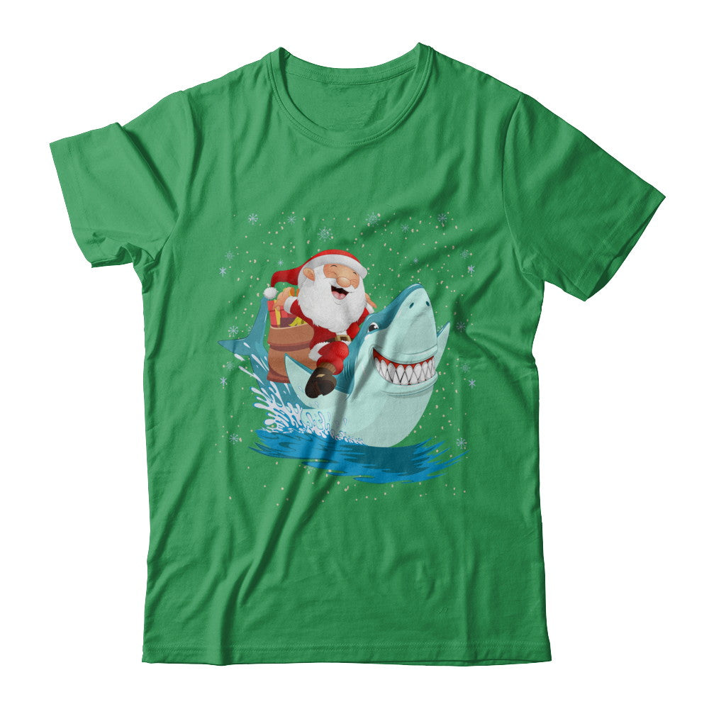 Santa Claus Riding Shark Christmas Xmas Gift T-Shirt & Sweatshirt | Teecentury.com