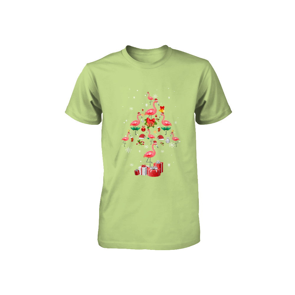 Santa Flamingo Christmas Tree Gift Youth Youth Shirt | Teecentury.com