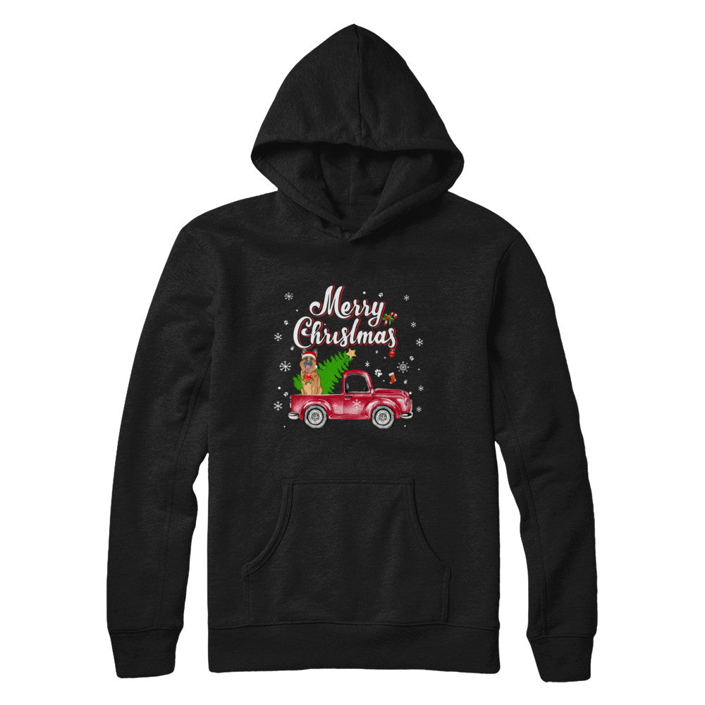 German Shepherd Rides Red Truck Christmas Pajama T-Shirt & Sweatshirt | Teecentury.com