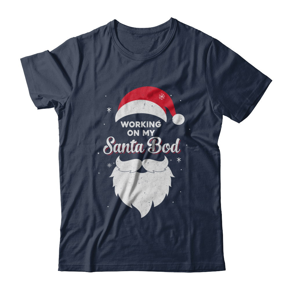 Working On My Santa Bod Pajamas Dad Papa Christmas T-Shirt & Sweatshirt | Teecentury.com
