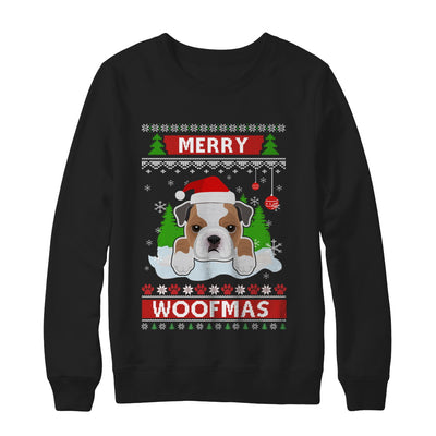 Bulldog Merry Woofmas Ugly Christmas Sweater T-Shirt & Sweatshirt | Teecentury.com