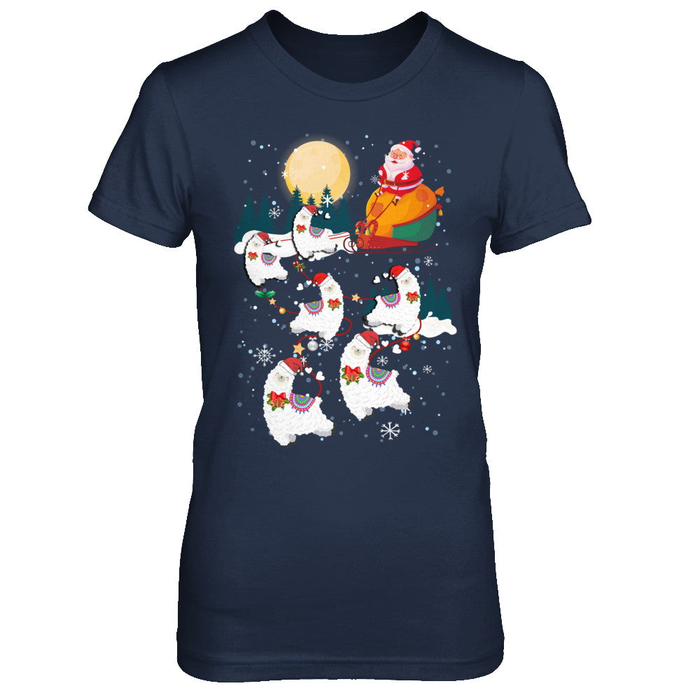 Funny Christmas Llama Alpaca Reindeer Lover Santa Gift T-Shirt & Sweatshirt | Teecentury.com