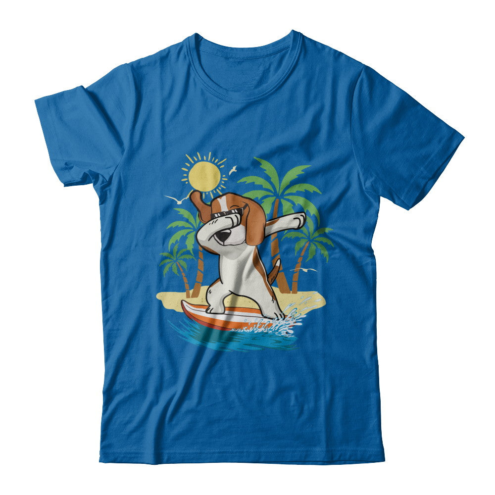 Summer Vacation Dabbing Beagle Surfing Surfboard Gift T-Shirt & Hoodie | Teecentury.com