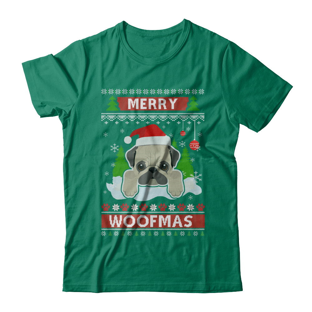 Pug Merry Woofmas Ugly Christmas Sweater T-Shirt & Sweatshirt | Teecentury.com