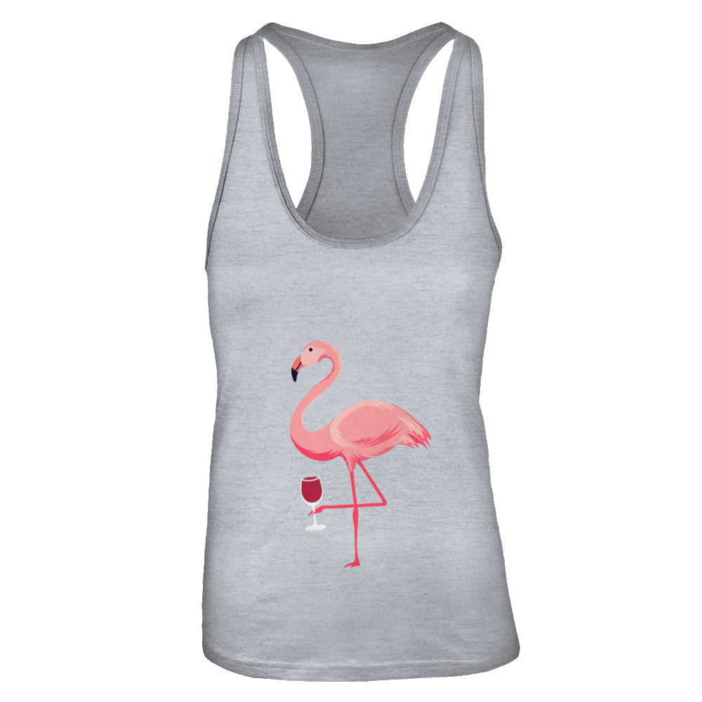 Wine Lover's Pink Flamingo Fun Party Wine T-Shirt & Tank Top | Teecentury.com