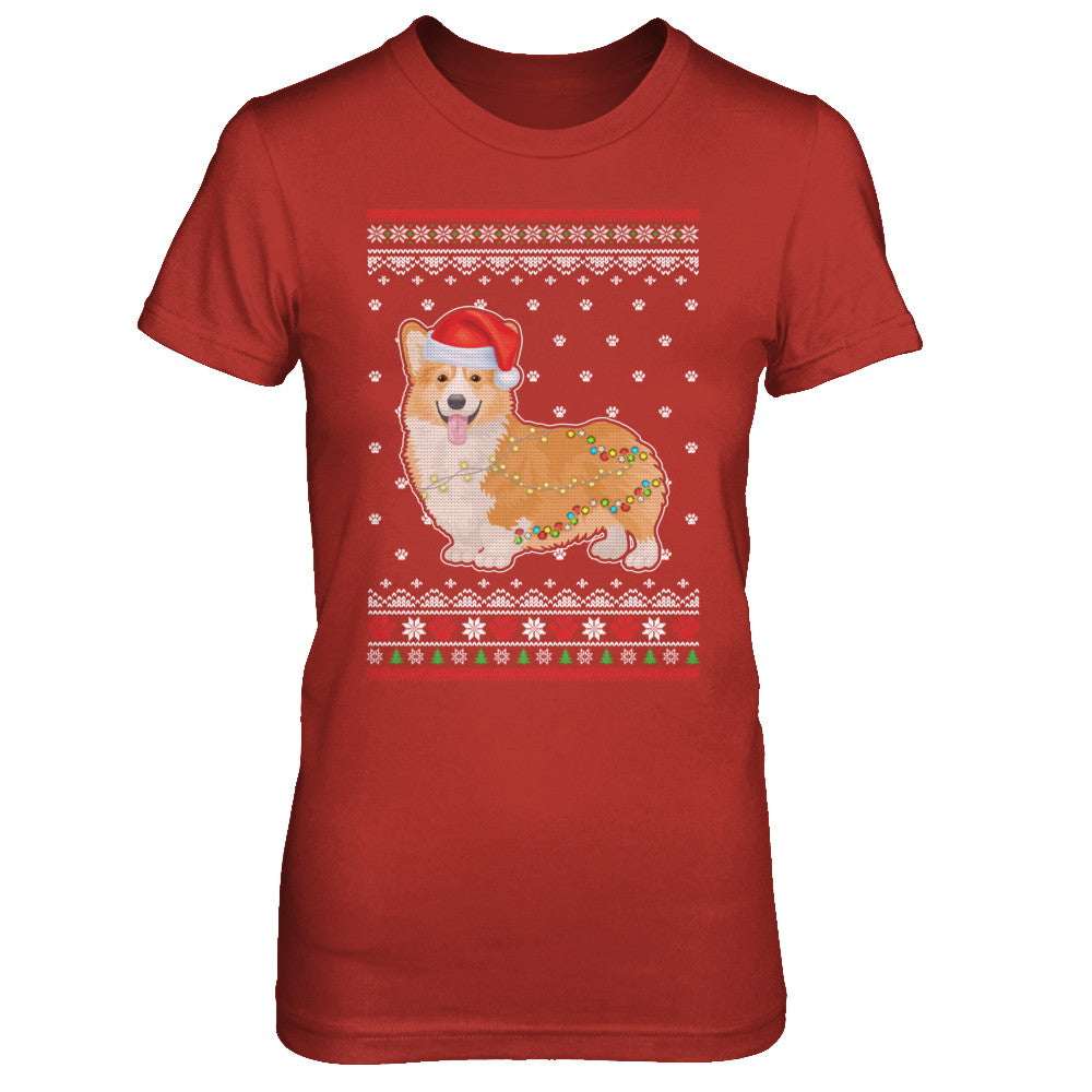 Corgi Christmas Ugly Sweater Lights Dog Xmas Gift T-Shirt & Sweatshirt | Teecentury.com