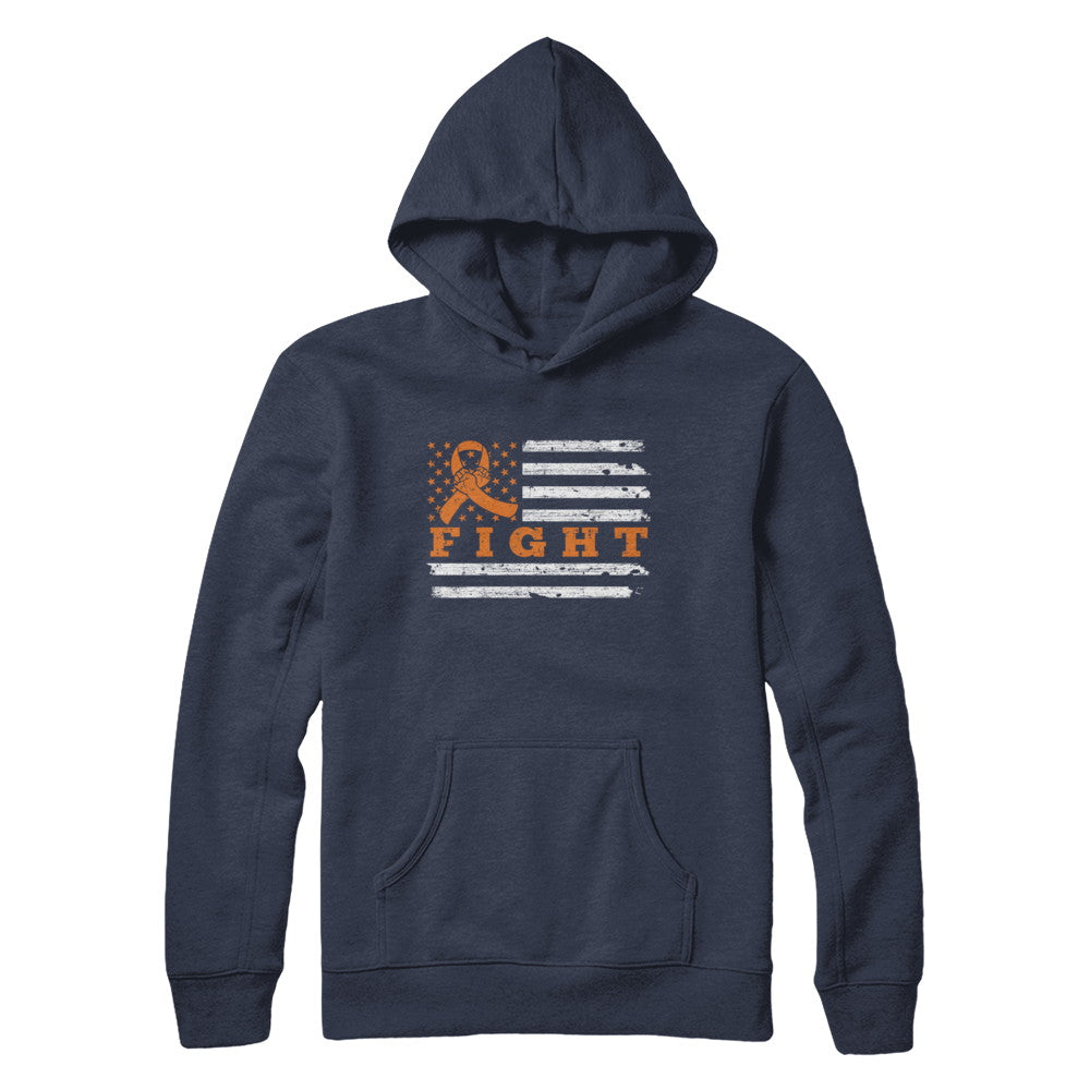 Fight Orange Ribbon US Flag Multiple Sclerosis Awareness T-Shirt & Hoodie | Teecentury.com