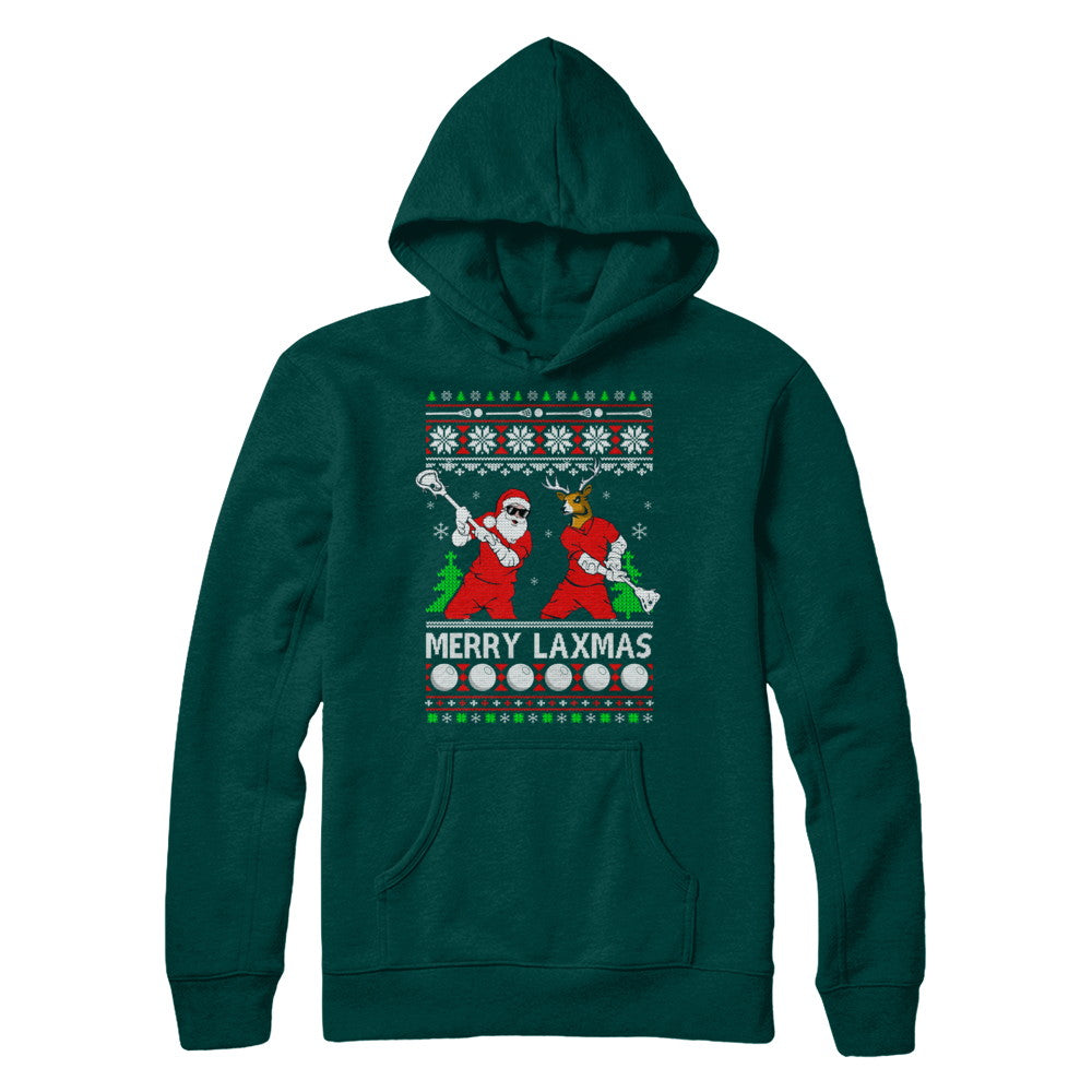 Lacrosse Santa Reindeer Merry Laxmas Ugly Christmas Sweater T-Shirt & Sweatshirt | Teecentury.com