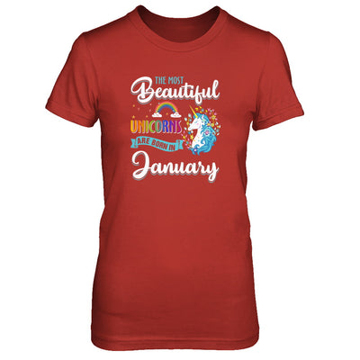 The Most Beautiful Unicorns Are Born In January Birthday T-Shirt & Tank Top | Teecentury.com