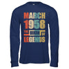 Vintage Retro March 1958 Birth Of Legends 64th Birthday T-Shirt & Hoodie | Teecentury.com
