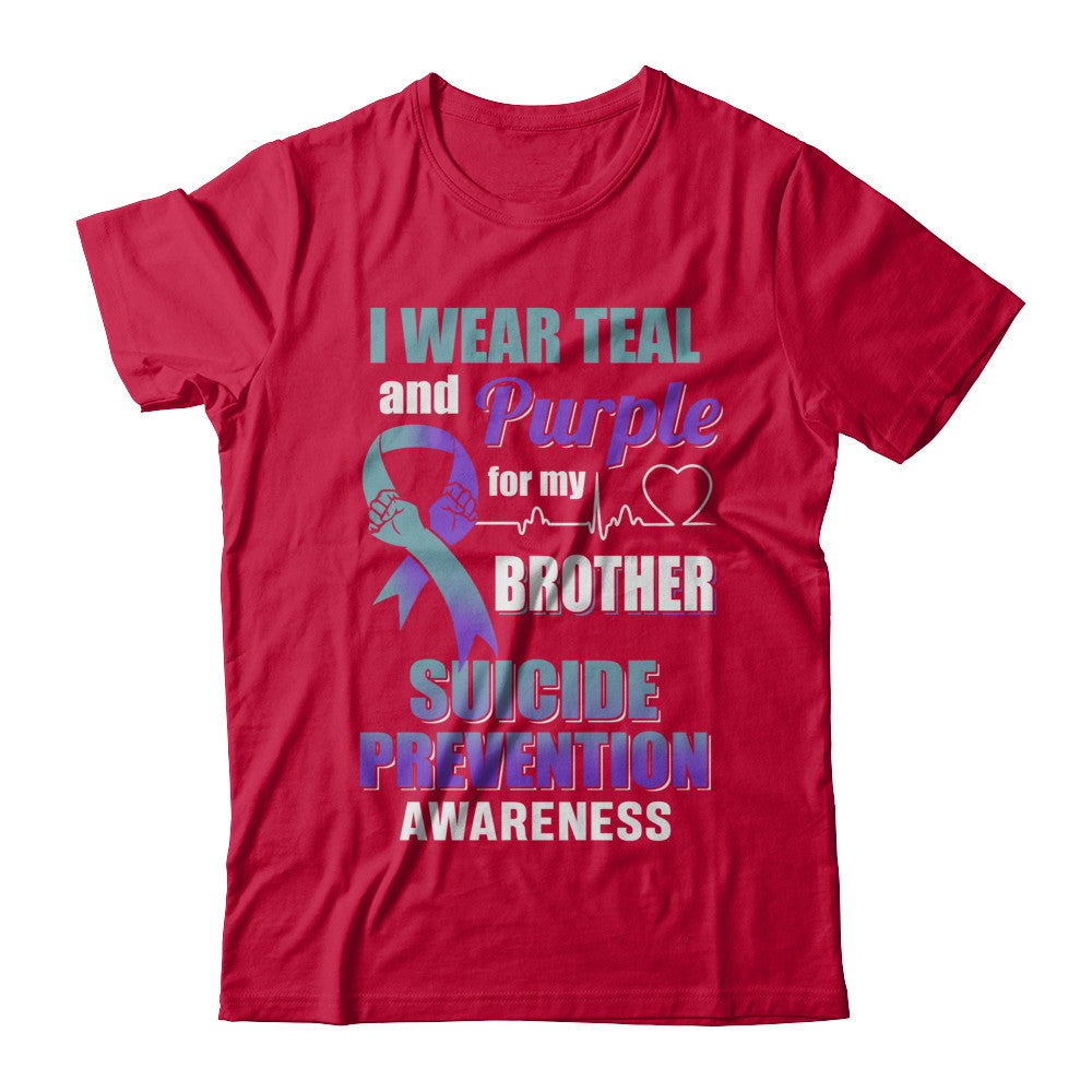I Wear Teal Purple For My Brother Suicide Prevention T-Shirt & Hoodie | Teecentury.com