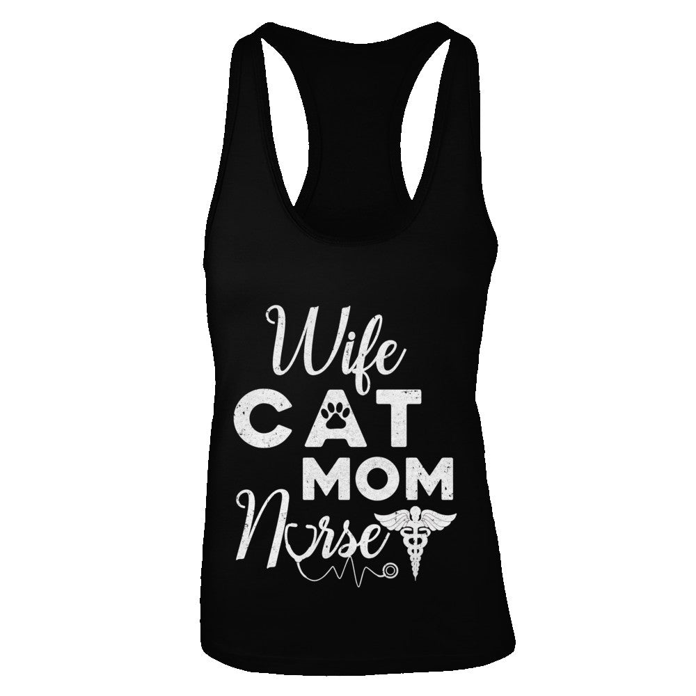 Wife Cat Mom Nurse T-Shirt & Tank Top | Teecentury.com